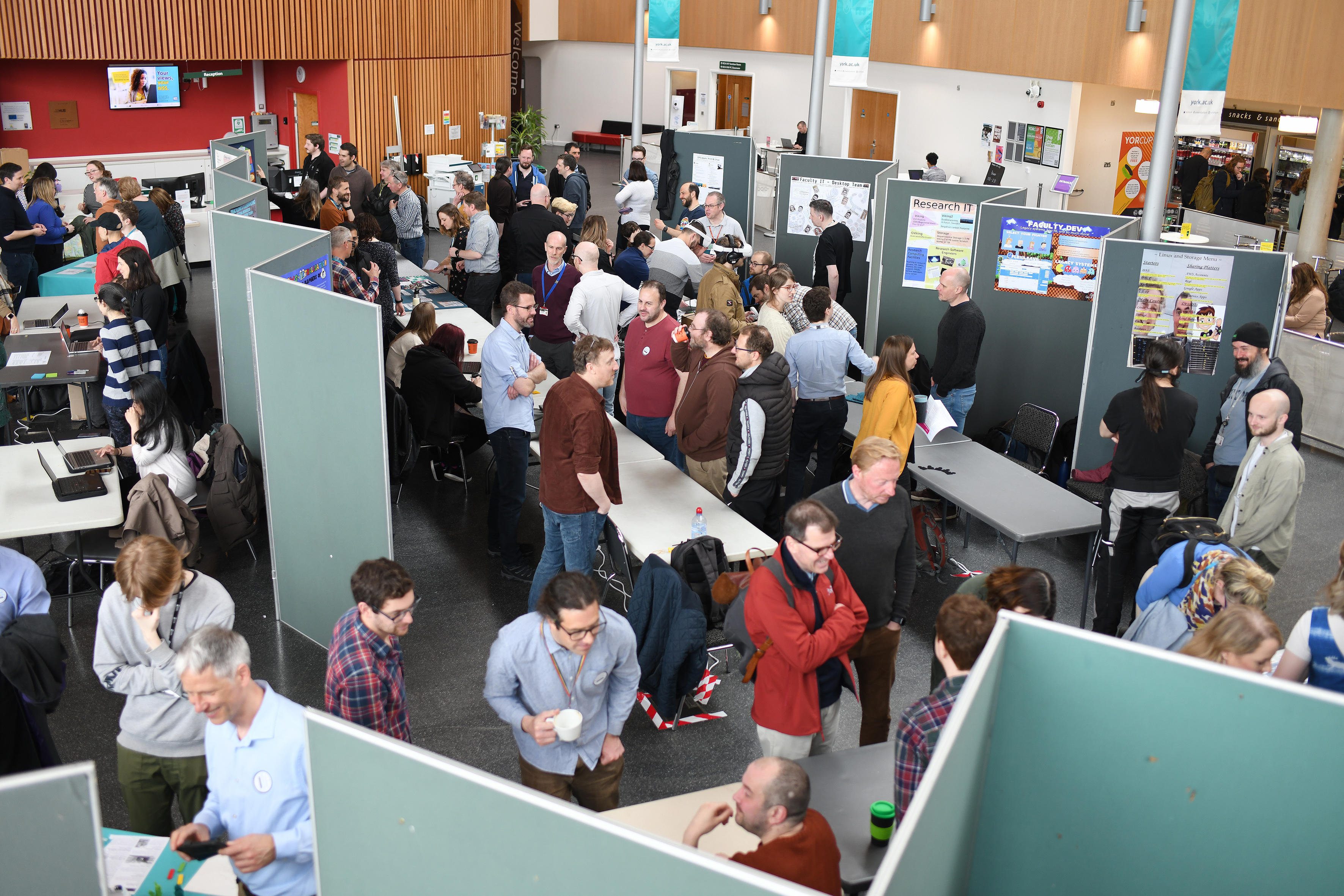 Birdseye view of teams at the IT Showcase